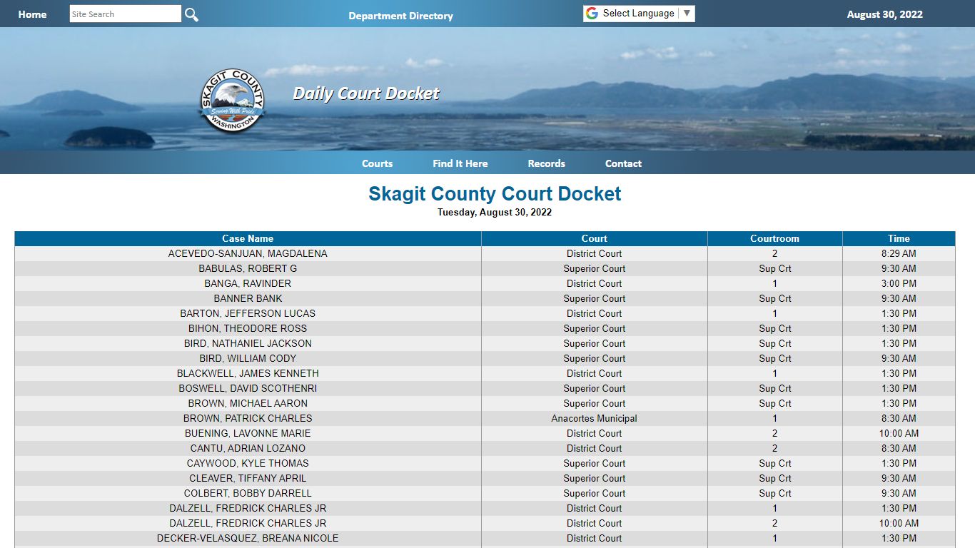 Court Display Boards - Skagit County, Washington