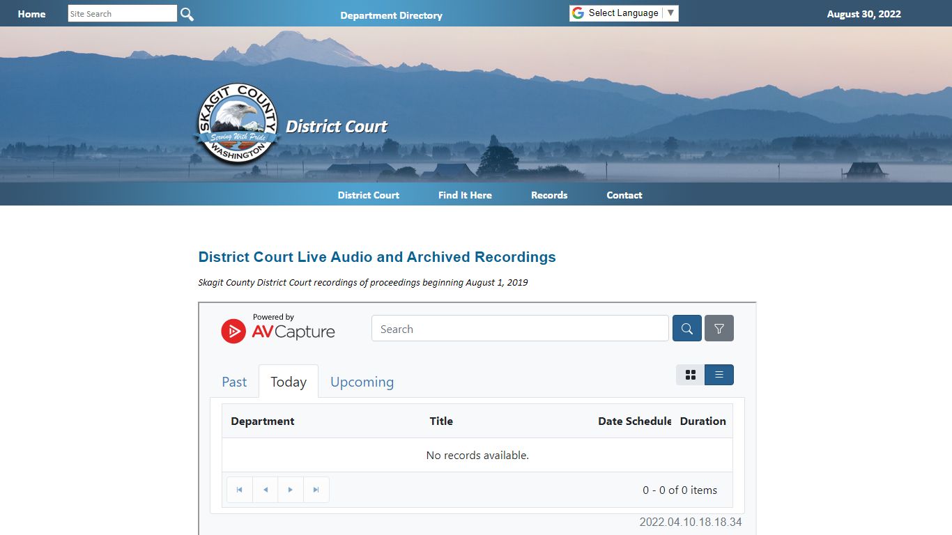 District Court Recordings - Skagit County, Washington